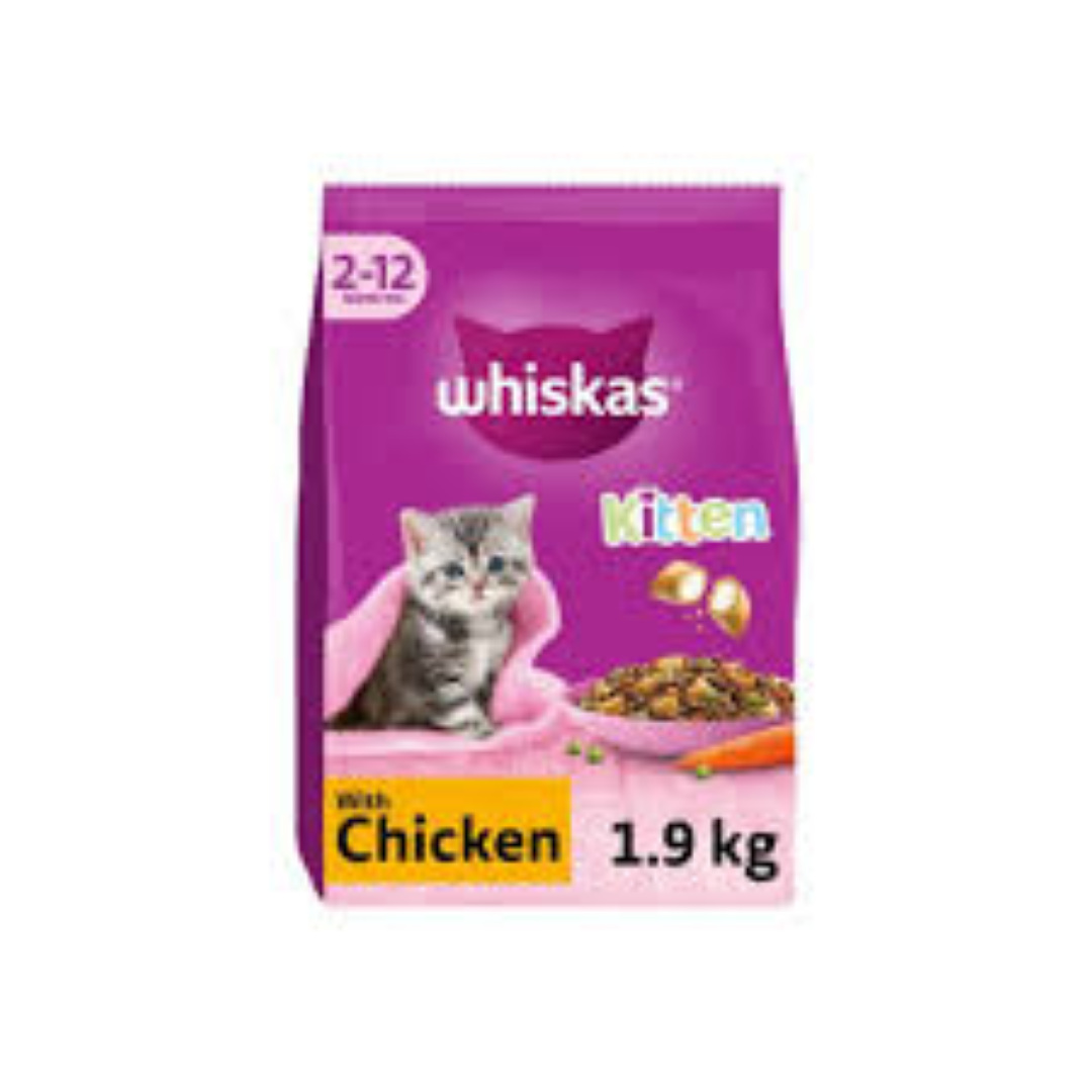 WHISKAS DRY KITTEN FOOD CHICKEN 1.9KG